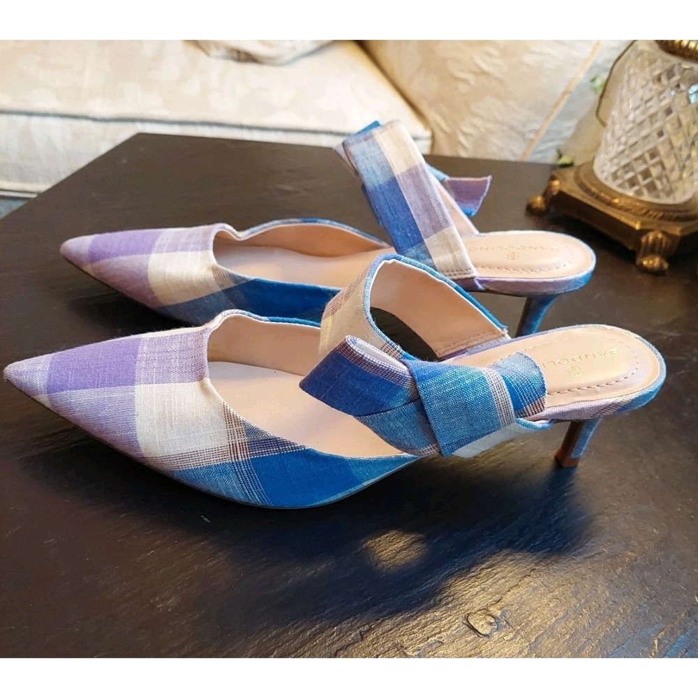 NEW! Bandolino Wmns Millie Mule Pointed Toe Kitten Heel Blue Lavender Size 7.5 M - Picture 4 of 10